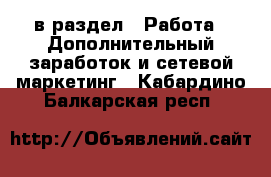  в раздел : Работа » Дополнительный заработок и сетевой маркетинг . Кабардино-Балкарская респ.